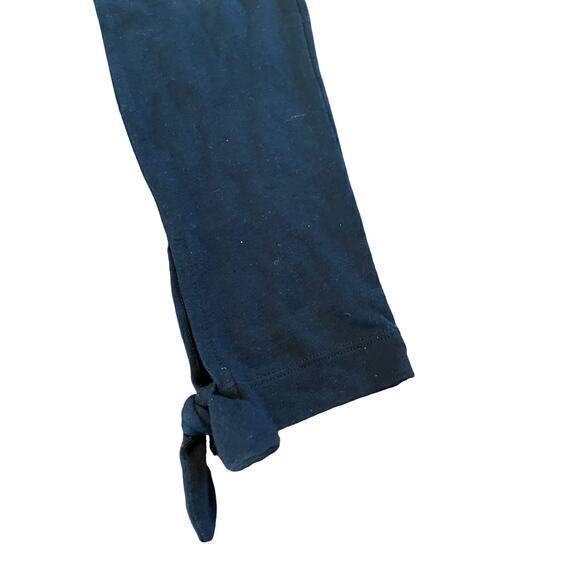 Old Navy Set of 2 Cotton Leggings, Army Green & Solid Black w/ Ankle Bow Detail - Picture 8 of 11